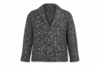 boohooMAN Men's Grey Chunky Knit Shawl Collar Cardigan Size M