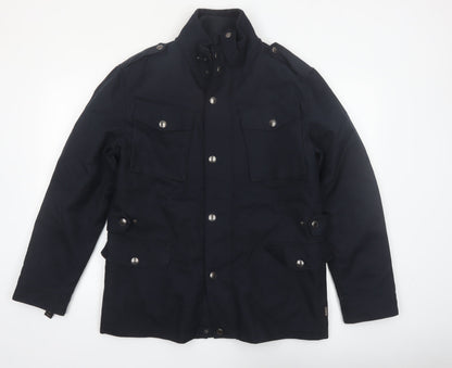 St. George by Duffer Men's Black Medium Military Jacket Cotton