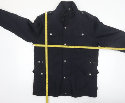 St. George by Duffer Men's Black Medium Military Jacket Cotton