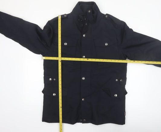 St. George by Duffer Men's Black Medium Military Jacket Cotton