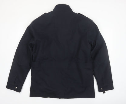 St. George by Duffer Men's Black Medium Military Jacket Cotton