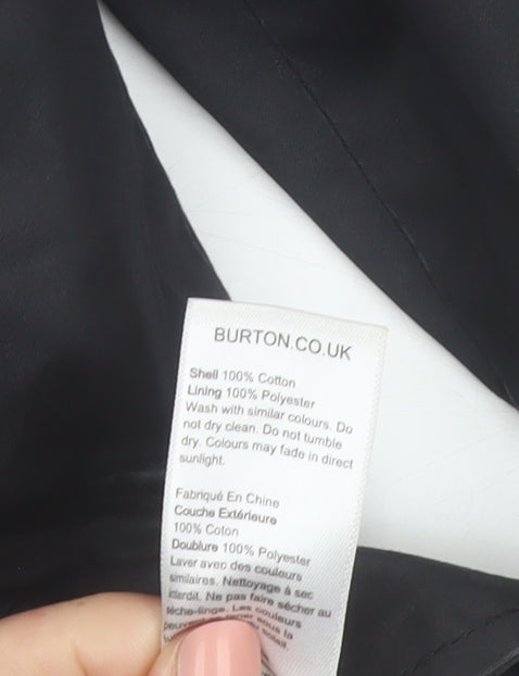 Burton Menswear London Men's Black Small Hooded Cotton Windbreaker Jacket