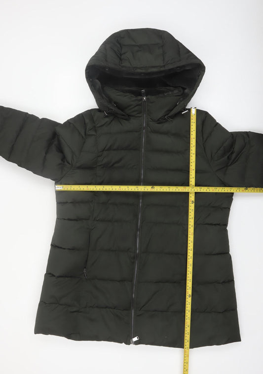 Marks and Spencer Per Una Women's Black Size 18 Hooded Puffer Coat