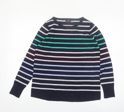 M&Co Womens Multicoloured Striped Button Back Cardigan Size 12