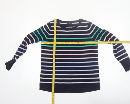 M&Co Womens Multicoloured Striped Button Back Cardigan Size 12