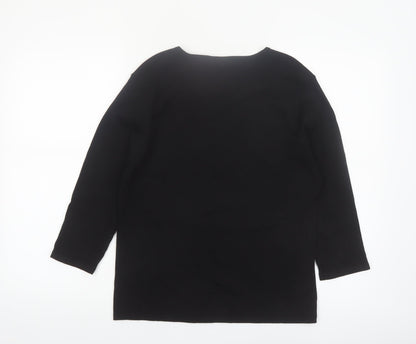Tigi Wear Women’s Black V-Neck 3/4 Sleeve Pullover Jumper Size 10