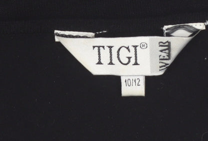 Tigi Wear Women’s Black V-Neck 3/4 Sleeve Pullover Jumper Size 10