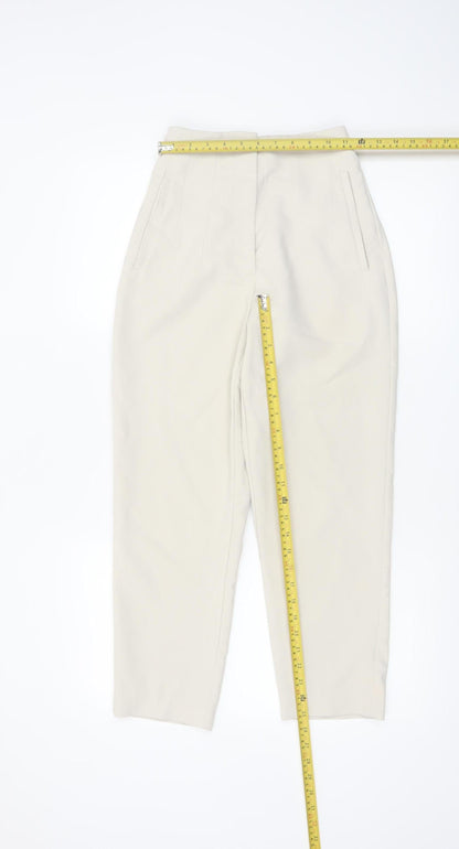 ZARA Women's Beige High Rise Tailored Tapered Trousers XS