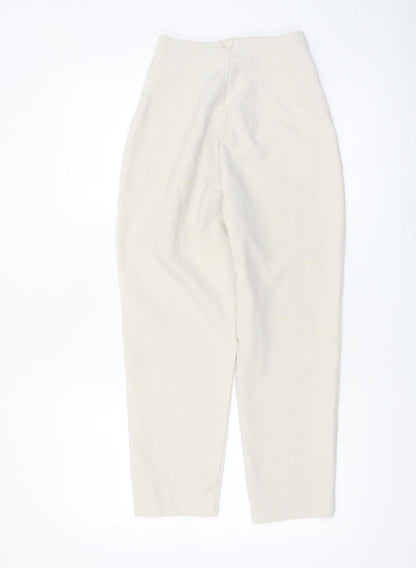 ZARA Women's Beige High Rise Tailored Tapered Trousers XS