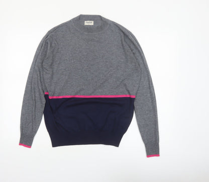 Sugarhill Brighton Women Grey Colour Block Pullover Jumper Size 10