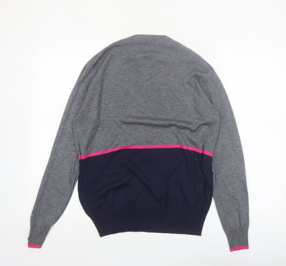 Sugarhill Brighton Women Grey Colour Block Pullover Jumper Size 10
