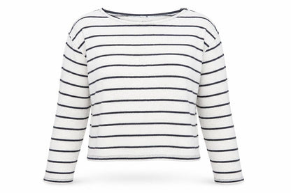 H&M Women’s White Striped Boat Neck Knit Jumper Size 12
