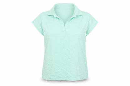 Lands' End Women's Green Cotton Polo Shirt Size M