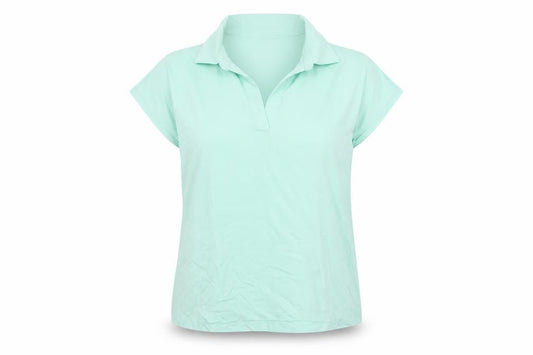Lands' End Women's Green Cotton Polo Shirt Size M