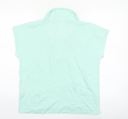 Lands' End Women's Green Cotton Polo Shirt Size M