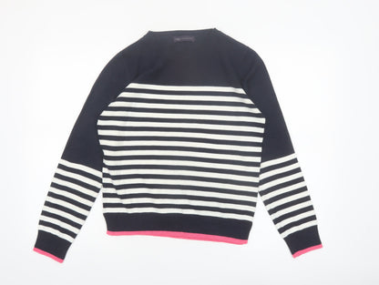 Marks and Spencer Women’s Navy Stripe Crew Neck Jumper Size 10