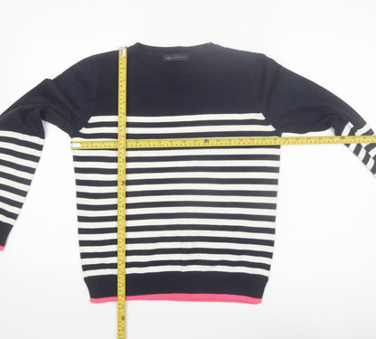 Marks and Spencer Women’s Navy Stripe Crew Neck Jumper Size 10