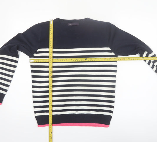 Marks and Spencer Women’s Navy Stripe Crew Neck Jumper Size 10