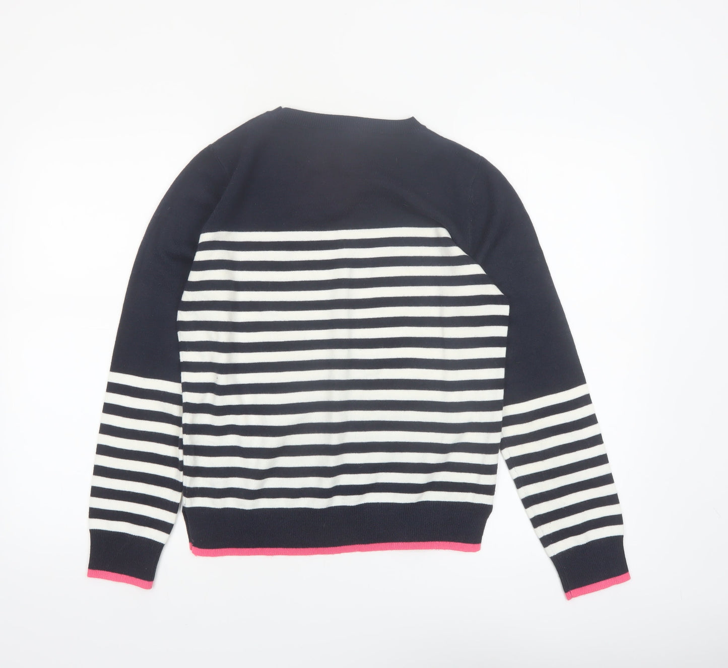 Marks and Spencer Women’s Navy Stripe Crew Neck Jumper Size 10