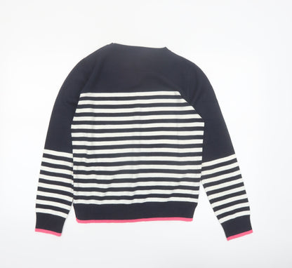Marks and Spencer Women’s Navy Stripe Crew Neck Jumper Size 10