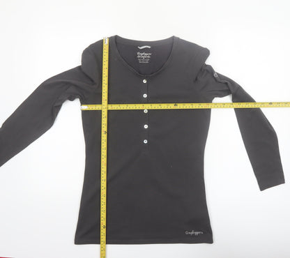 Craghoppers Womens Black Long Sleeve Button-Up Top UK 12
