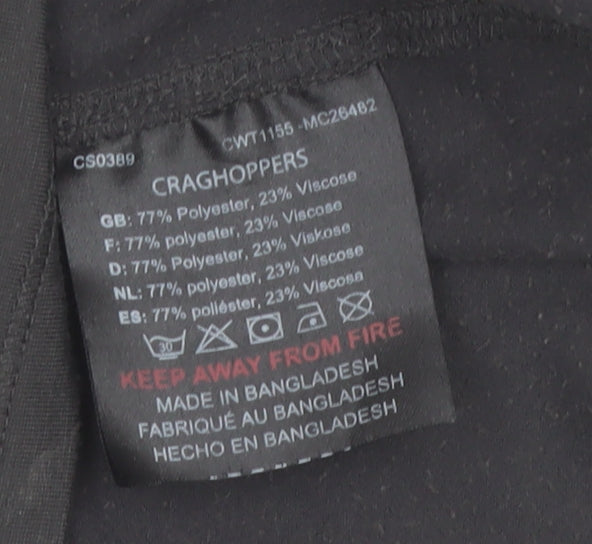 Craghoppers Womens Black Long Sleeve Button-Up Top UK 12