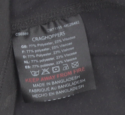 Craghoppers Womens Black Long Sleeve Button-Up Top UK 12
