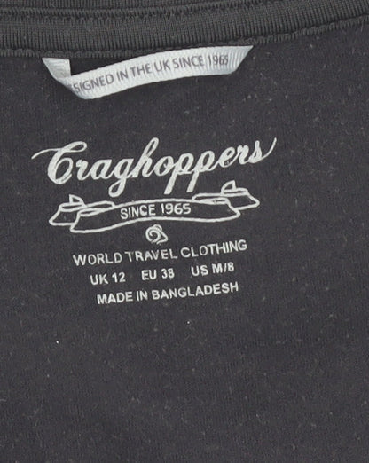 Craghoppers Womens Black Long Sleeve Button-Up Top UK 12