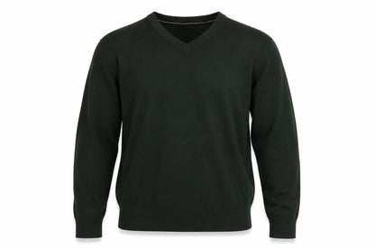 Club Room Men's Green Lambswool V-Neck Jumper XL Classic Fit
