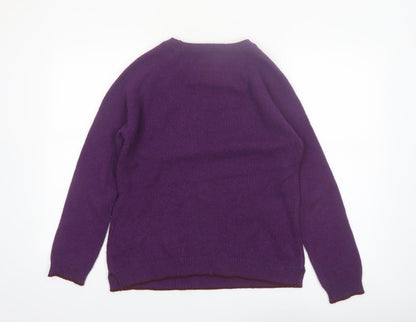 Arabella & Addison Women Purple Wool Blend Pullover Jumper M