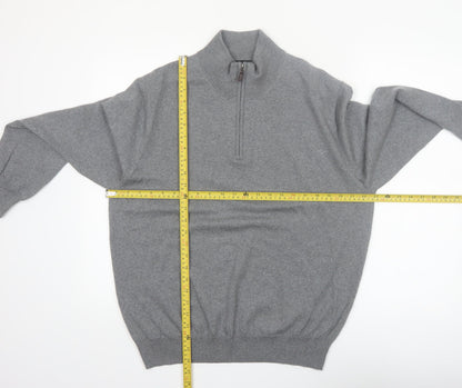Jos. A. Bank Men’s Grey Merino Wool 1/4 Zip Jumper Size L