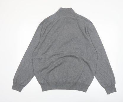 Jos. A. Bank Men’s Grey Merino Wool 1/4 Zip Jumper Size L