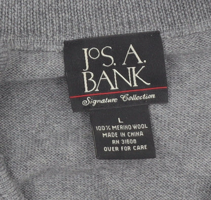 Jos. A. Bank Men’s Grey Merino Wool 1/4 Zip Jumper Size L