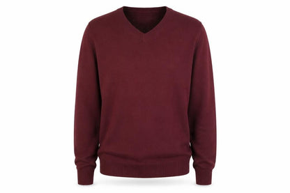 Marks and Spencer Men's Red Wool V-Neck Jumper XL Classic Fit