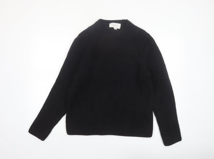 Zara Origins Women Black Wool Cable-Knit Jumper Size 12