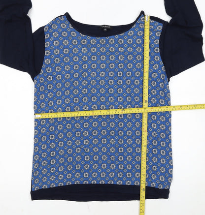Caroll Women's Blue Geometric Long Sleeve Pullover Jumper Size 14