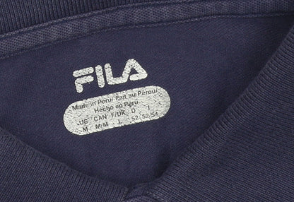 FILA Men's Blue Regular Fit Cotton Stretch Polo Shirt L