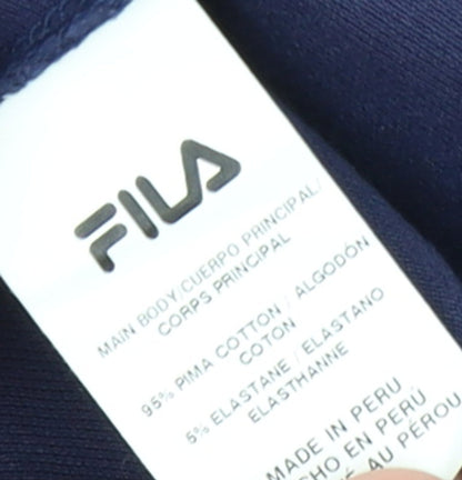 FILA Men's Blue Regular Fit Cotton Stretch Polo Shirt L