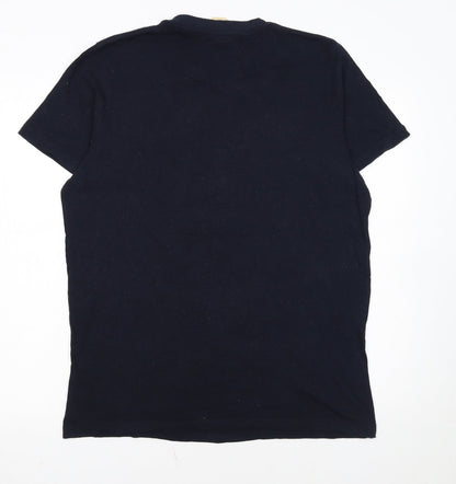Hollister Men's Navy Surfing Series T-Shirt L Embroidered Cotton