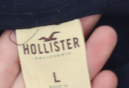 Hollister Men's Navy Surfing Series T-Shirt L Embroidered Cotton