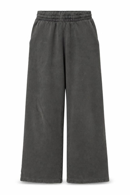 Weekday Women’s Grey Wide-Leg Sweatpants XS Elastic Waist Fleece