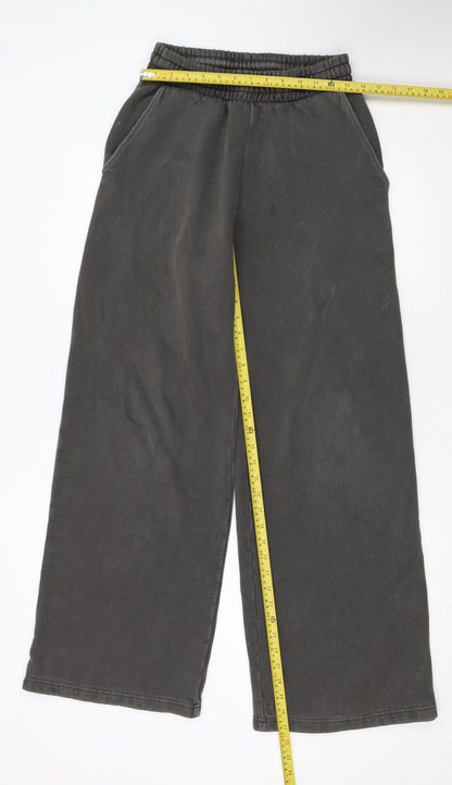 Weekday Women’s Grey Wide-Leg Sweatpants XS Elastic Waist Fleece