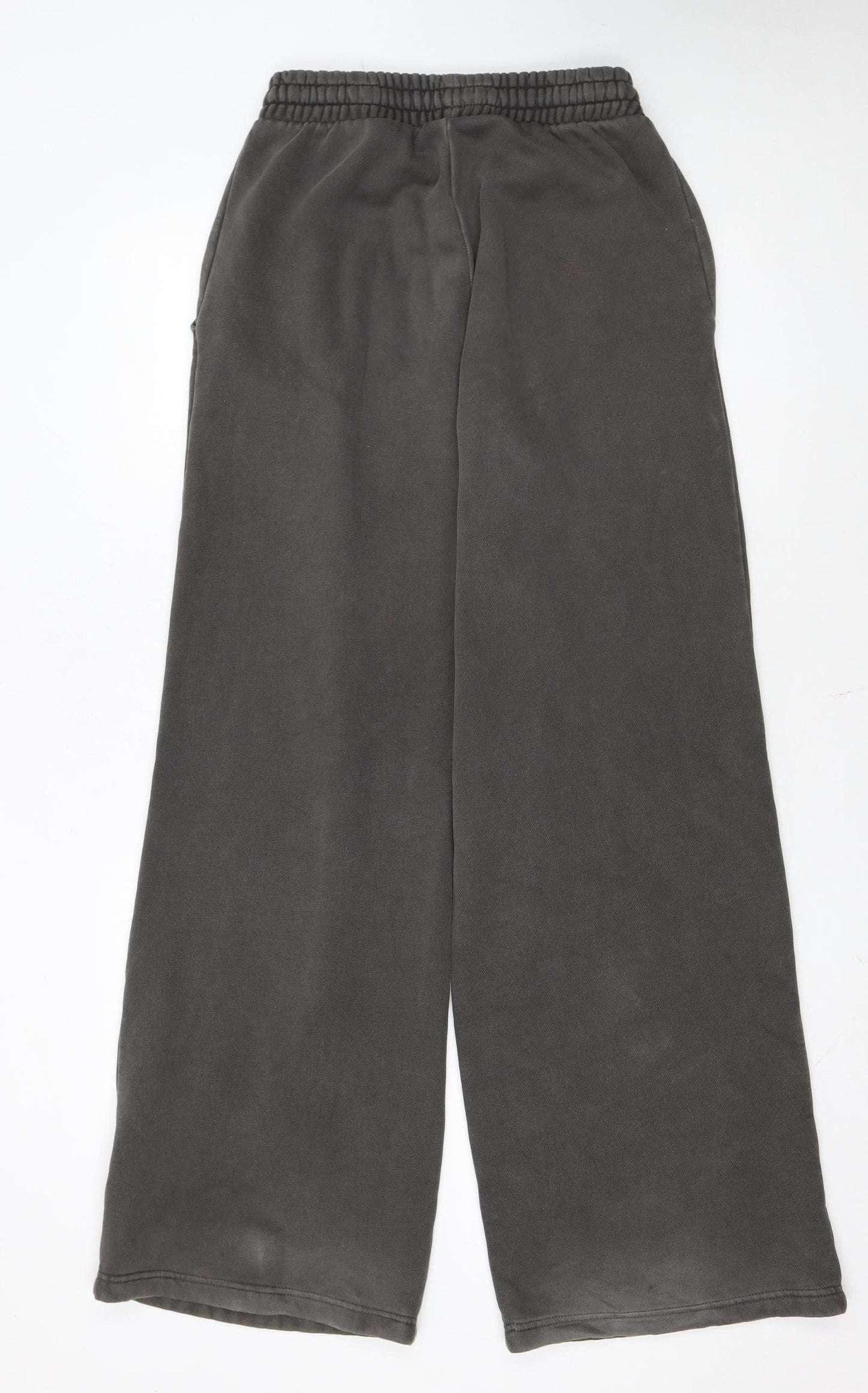 Weekday Women’s Grey Wide-Leg Sweatpants XS Elastic Waist Fleece