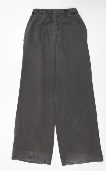 Weekday Women’s Grey Wide-Leg Sweatpants XS Elastic Waist Fleece