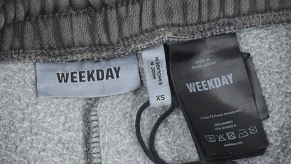 Weekday Women’s Grey Wide-Leg Sweatpants XS Elastic Waist Fleece