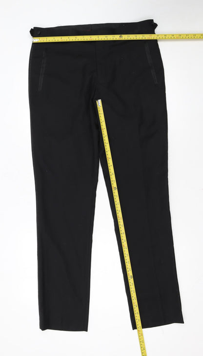 Dobell Men's Black Skinny Fit Dress Trousers Size 32R