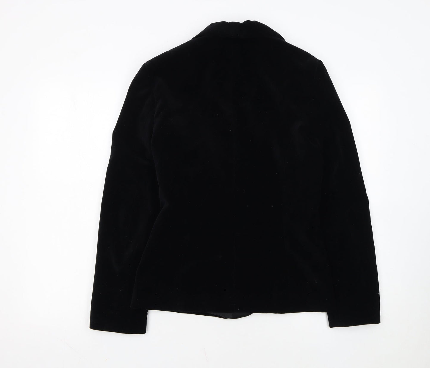 Select Womens Black Velvet Cotton Shawl Lapel Tuxedo Blazer Size 10