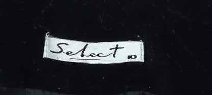 Select Womens Black Velvet Cotton Shawl Lapel Tuxedo Blazer Size 10