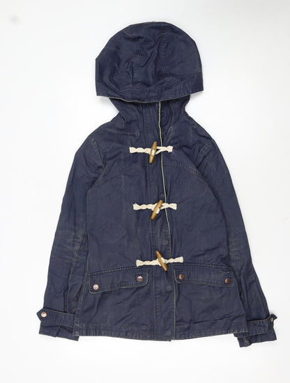 SoulCal & Co Women's Blue Cotton Hooded Duffle Coat Size 6