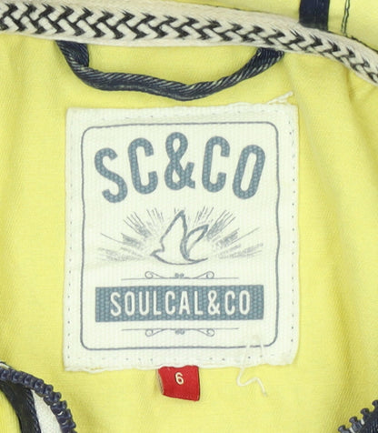 SoulCal & Co Women's Blue Cotton Hooded Duffle Coat Size 6